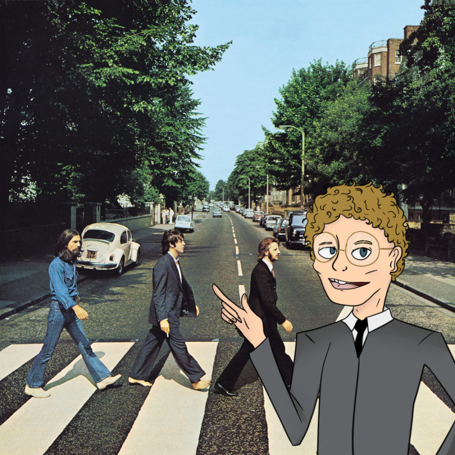 Abbey Road album cover with the addition of Tyler Parker